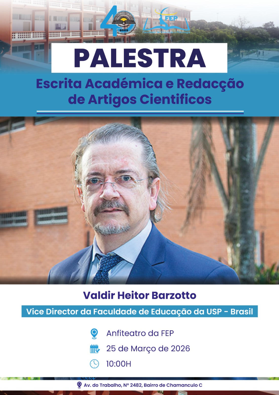 Palestra de Escrita Académica e Redação de Artigos Científicos